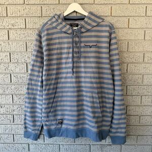 Kimes Ranch Hoodie Sweatshirt Mens Size Medium Striped Western Ranchwear Cowboy